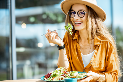 Woman having a healthy meal